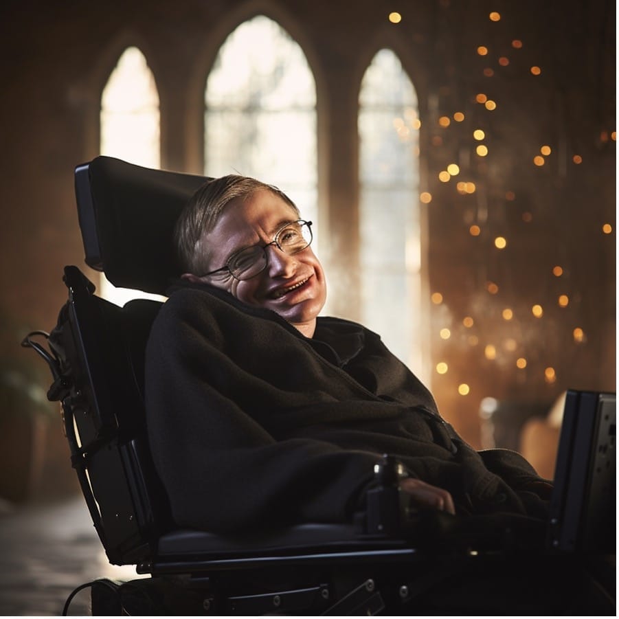 Stephen Hawking, Created with Midjourney