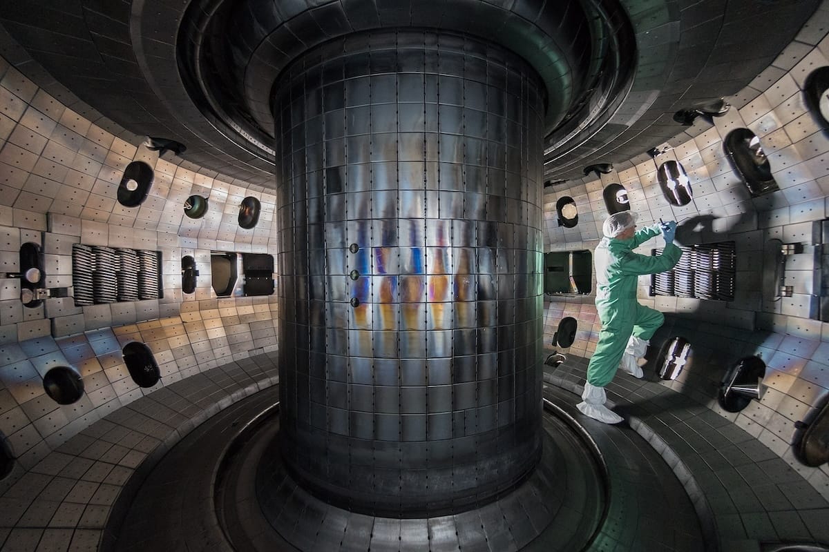 Inside the DIII-D Tokamak Nuclear Fusion Reactor