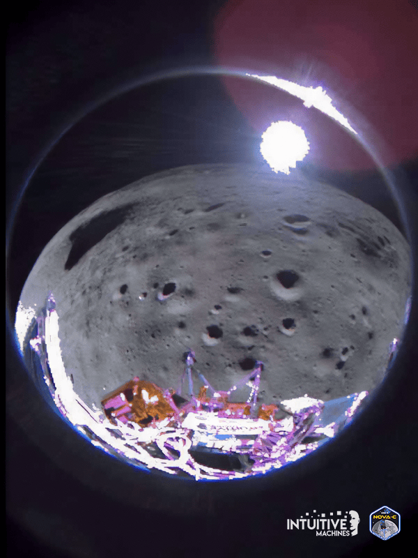 Odysseus Lunar Lander in Malapert A Crater