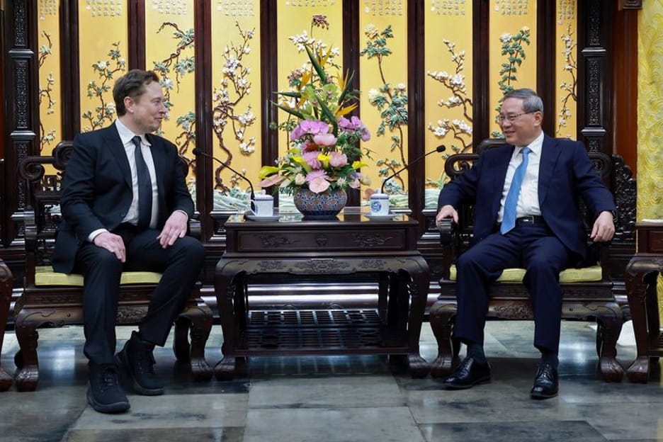 Elon Musk and China Premier Li Qiang