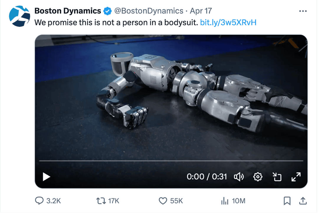Cheeky Tweet from Boston Dynamics at Tesla